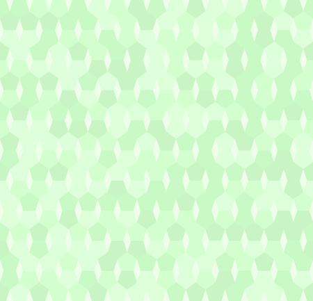 Pentagon pattern. Seamless vector background with green pentagons on light green backdropのイラスト素材