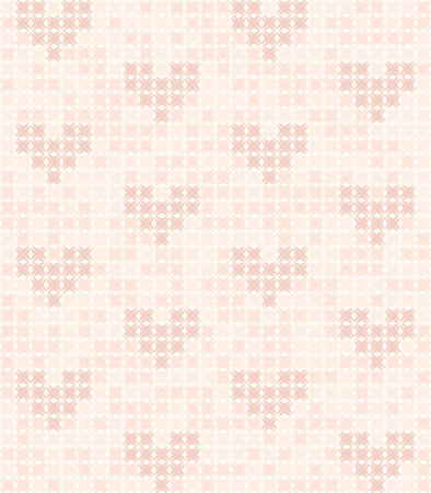 Rose heart pattern. Seamless vector background with rose hearts on light pink backdropのイラスト素材