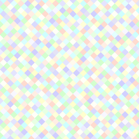 Diamond pattern. Seamless vector background with violet, rose, cyan, yellow, green square diamondsのイラスト素材