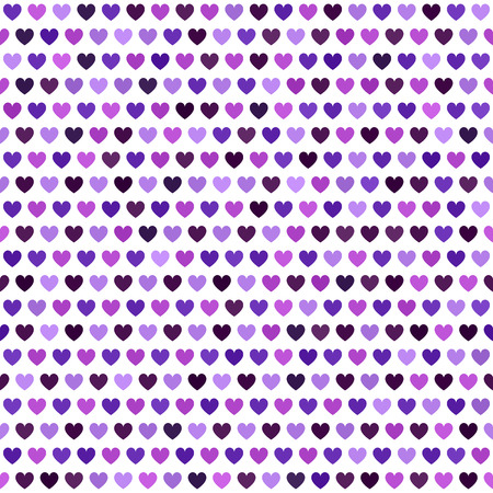 Heart pattern. Seamless vector background: amethyst, lavender, plum, purple, violet hearts on white...