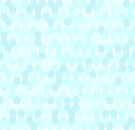 Cyan pentagon pattern. Seamless vector background with cyan pentagons on light blue backdropのイラスト素材