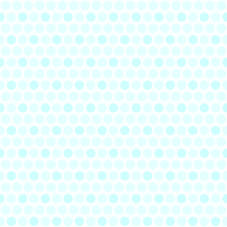 Polka dot pattern. Vector seamless dot background with cyan circles on light blue backdropのイラスト素材
