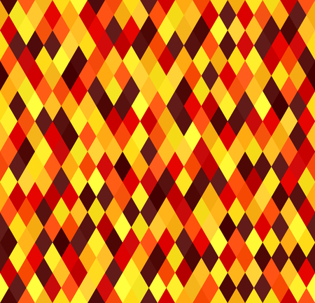 Diamond pattern. Seamless vector geometric background with maroon, red, orange, gold, yellow diamondsのイラスト素材