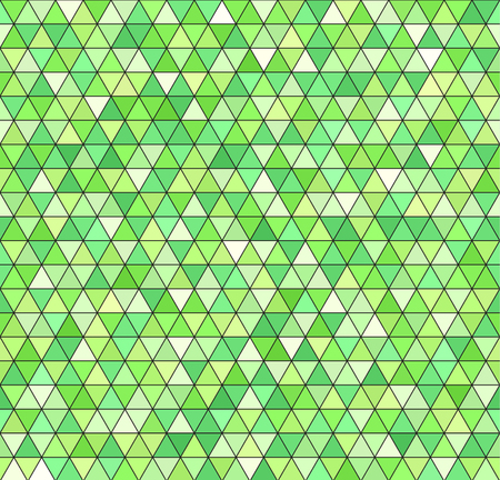Triangle pattern. Seamless vector background: green triangles on black backdropのイラスト素材
