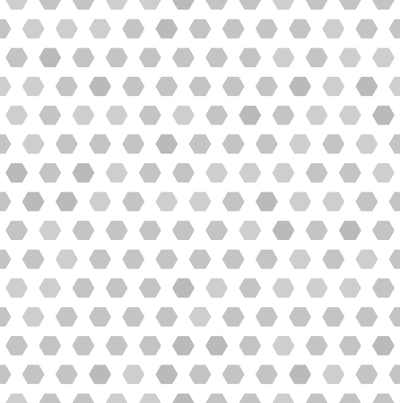 Hexagon pattern. Vector seamless background: gray hexagons on white backdrop