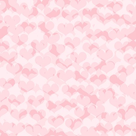 Heart pattern. Vector seamless pink love background with rose and white hearts on light pink backdropのイラスト素材