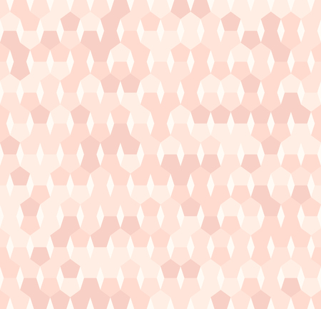Pentagon pattern. Vector seamless background with rose polygons on light pink backdropのイラスト素材