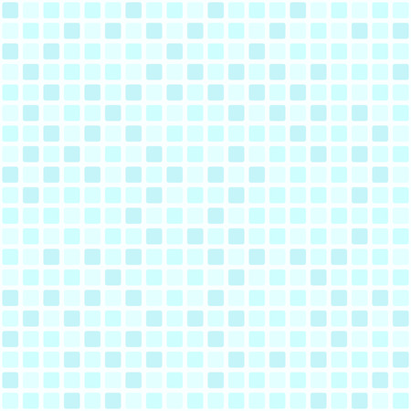 Cyan square pattern. Seamless vector background: light and dark blue rounded squares on light blue backdropのイラスト素材