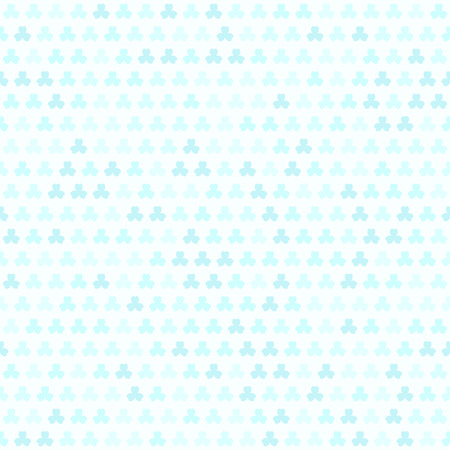Cyan shamrock pattern. Seamless vector background - blue leaves on light cyan backdropのイラスト素材