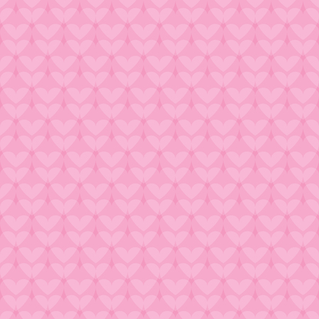 Heart pattern. Vector seamless romantic background - light overlappes hearts on pink backdropのイラスト素材