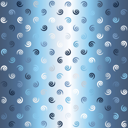Gradient spiral pattern. Seamless vector background - blue, gray and white spirals on gradient backdropのイラスト素材