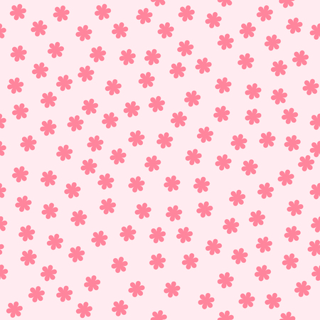 Flower background. Seamless vector pattern - rose daisies on pink backdropのイラスト素材