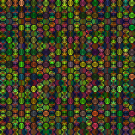 Bright vector seamless background - vivid overlapped circles on black backdropのイラスト素材