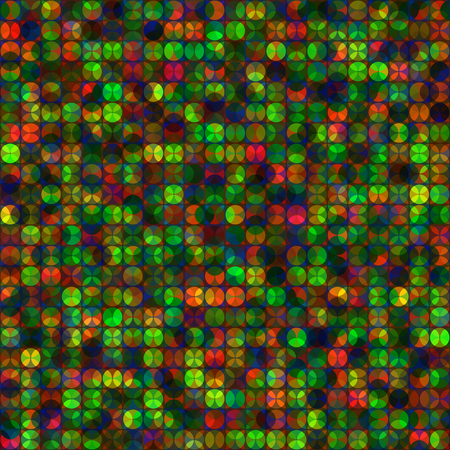 Bright vector seamless background - vivid overlapped circles on black backdropのイラスト素材