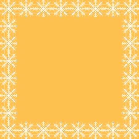 Snowflake vector quadratic winter frame made of white snowflakesのイラスト素材