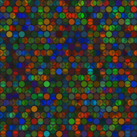 Bright vector seamless background vivid overlapped circles on black backdropのイラスト素材