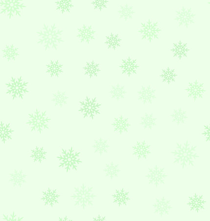 Snowflake pattern. Seamless vector background - green snowflakes on light mint backdropのイラスト素材
