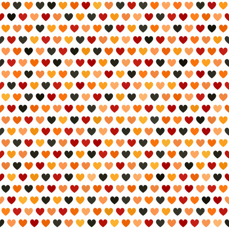 Heart pattern Seamless vector background  red, peach, black, orange, pumpkin hearts on white backdropのイラスト素材