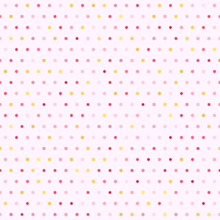 Flower background. Seamless vector pattern - yellow, rose, white, peach, gray flowers of different size on light backdrop.のイラスト素材