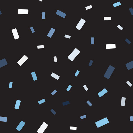 Rounded rectangle pattern. Seamless vector background - blue, gray and white rectangles on black backdropのイラスト素材