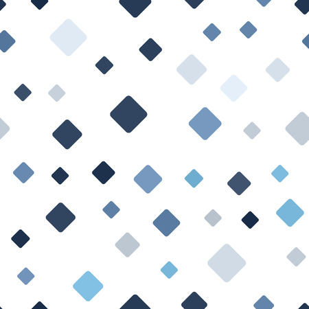 Diamond pattern. Seamless vector background - blue, gray and white rounded diamonds on white backdropのイラスト素材