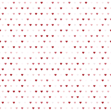 Heart pattern. Seamless vector background - red, rose and pink hearts on white backdropのイラスト素材