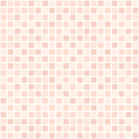 Rose square pattern. Seamless vector background - red rounded squares on light pink backdropのイラスト素材