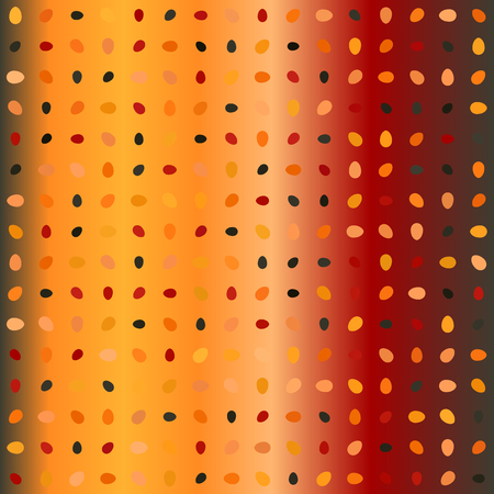 Gradient egg pattern. Seamless vector background - red, peach, black, orange, pumpkin eggs of different size on glossy backdropのイラスト素材