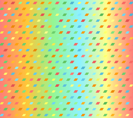 Gradient polygon pattern. Seamless vector background - red, orange, yellow, green, blue parallelograms on glossy backdropのイラスト素材