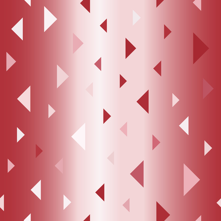 Glossy triangle pattern. Seamless vector background - red, rose and pink triangles on gradient backdropのイラスト素材