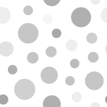 Gray circle background. Seamless vector pattern - gray, silver and white circles on white backdropのイラスト素材
