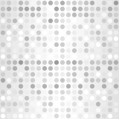 Polka dot pattern. Vector seamless silver background - gray and white dots on gradient backdropのイラスト素材
