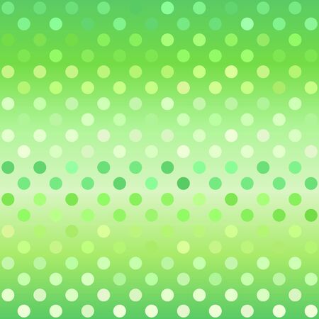 Glowing striped polka dot pattern. Seamless vector background - green circles on gradient backdropのイラスト素材