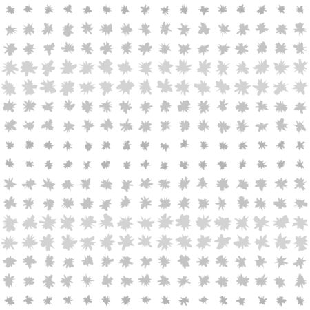 Striped gray flower pattern. Seamless vector background - dark and light grey flowers on white backdropのイラスト素材