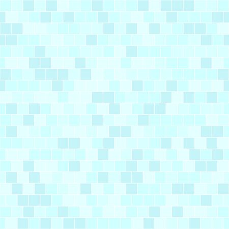 Cyan square pattern. Seamless vector background - blue quadratic bricks on light cyan backdropのイラスト素材