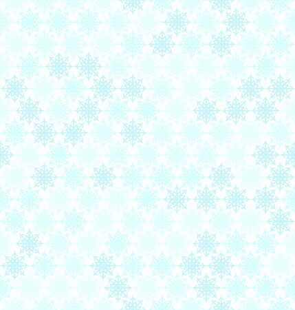 Snowflake pattern. Seamless vector winter background: cyan snowflakes on light blue backdropのイラスト素材