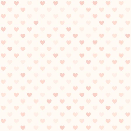 Pink heart pattern. Seamless vector background - red hearts on light rose backdropのイラスト素材