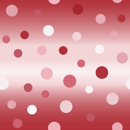 Glossy polka dot pattern. Seamless vector background - red, rose and pink dot on gradient backdropのイラスト素材