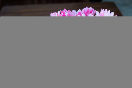 Flower Vase On Wooden Tableの写真素材