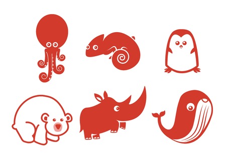 Most of people love animal, and there are my cute design vector with any kind of rare animal. There are Octopus, Chameleon, Penguin, Polar Bear, Rhinoceros, and Whale. So hope you are enjoy my design!のイラスト素材