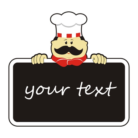 Chef with boardのイラスト素材