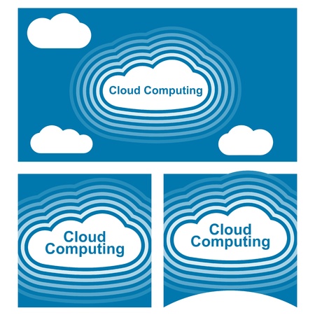 cloud computing concept vector in blue
