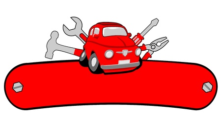 Garage car service with space for textのイラスト素材