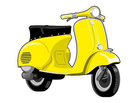 Scooter motorcycle vintage のイラスト素材