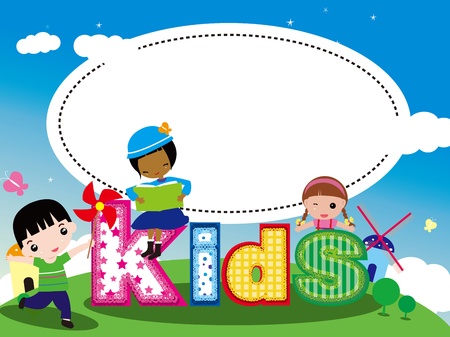 KIDS AND FRAMEのイラスト素材