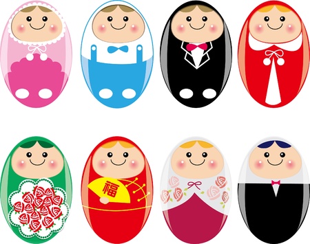 Eight cute babyのイラスト素材