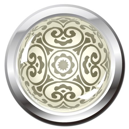 Carrier - with a retro pattern and shiny round のイラスト素材