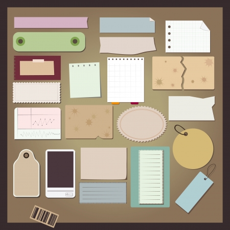 Collage: a different paper objectsのイラスト素材