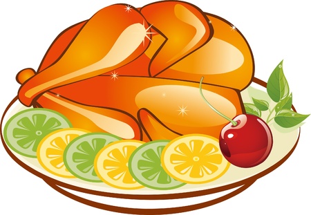roast chickenのイラスト素材