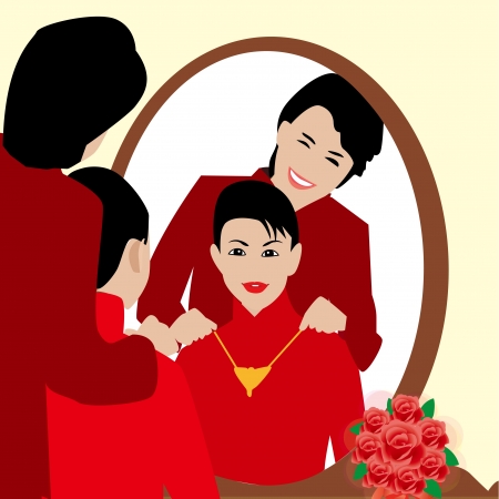 chinese weddingのイラスト素材